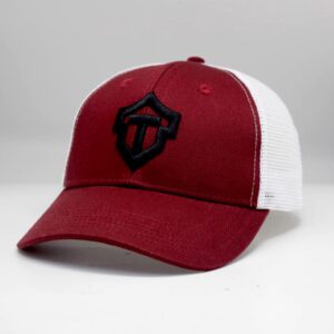 Maroon with white mesh Cap Truck