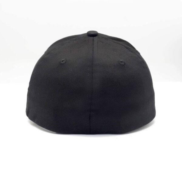 Flex Black Fitted Cap with white logo - Image 4
