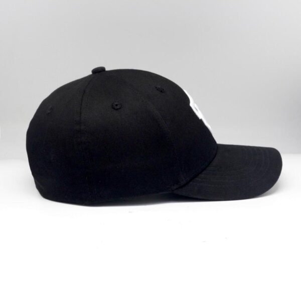 Flex Black Fitted Cap with white logo - Image 3