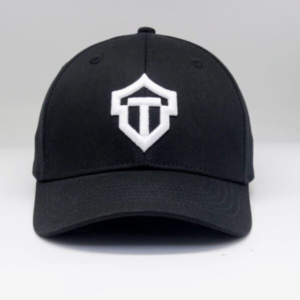 Flex Black Fitted Cap with white logo - Image 2
