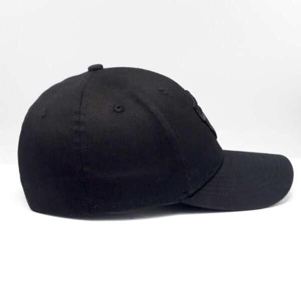Flex Black Fitted Cap with black logo - Image 3